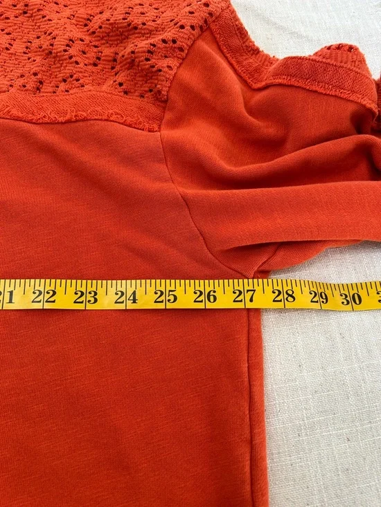 Daily Practice by Anthropologie Robyn Crocheted Hoodie Women's 3X Orange - Picture 6 of 15